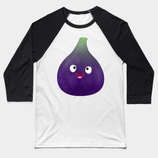 Cute happy purple fig fruit cartoon Baseball T-Shirt